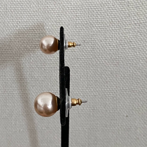 1980s faux pearl imitation champagne pearls earring necklace set - Picture 9 of 11